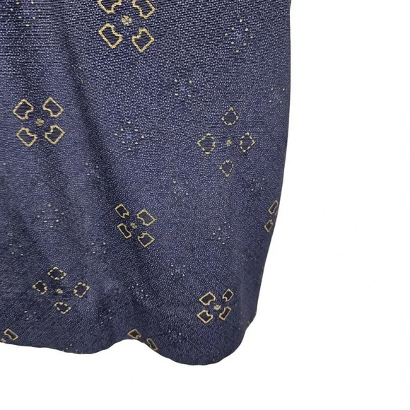 Vintage‎ J.B.S. Ltd Blue Patterned 3/4 Sleeve Tunic Button Front Womens Size 14P - Picture 8 of 11
